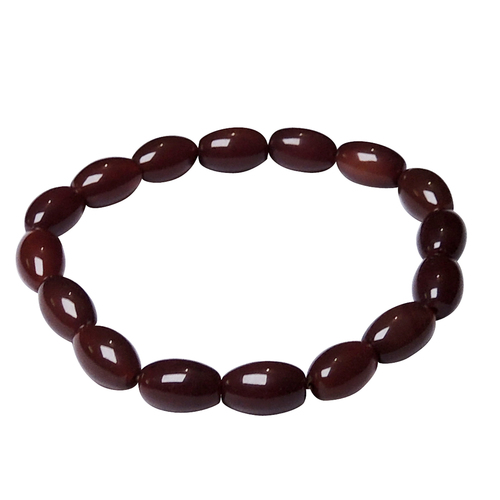 Natural Stone Carnelian Tube Bracelet For Power, Protection, And Positive Energy