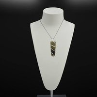 Natural Stone Labradorite Gemstone Flat Wrapped Pendant