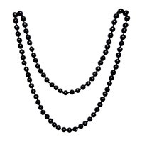 Natural Stone Black Agate Necklace 8 mm. Beads