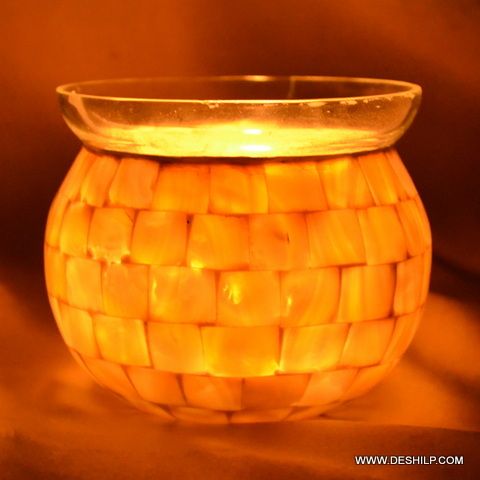 Seap Glass Decorated Votive