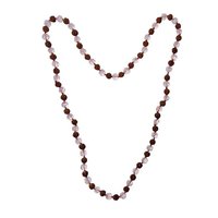 Natural Stone Rudraksha and Natural Clear Quartz Semi-Precious Stone Necklace