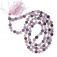 Natural Stone Tri-Quartz Necklace for Anger Control and Healing(8 mm. Bead)