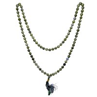 Natural Stone Labradorite Semi-Precious Stone Vintage Necklace