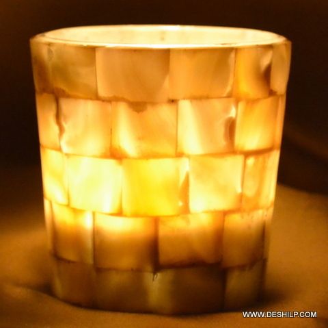 SMALL GLASS SEAP  CANDLE VOTIVE