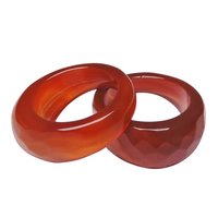 Natural Stone Carnelian Faceted Ring Size: 18 Mm.