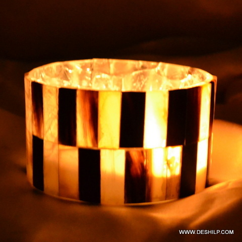 Antique-Style Seap Glass Candle Holder