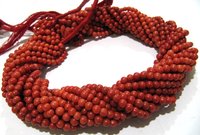 Natural Red Coral Round Shape 4mm Plain Smooth Beads Strand 13 I