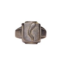 Natural Stone Black Metal Ring For Men