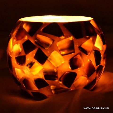 SEAP T LIGHT GLASS CANDLE HOLDER