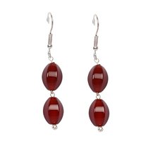 Natural Stone Carnelian Faceted Trendy II Semi-Precious Earring