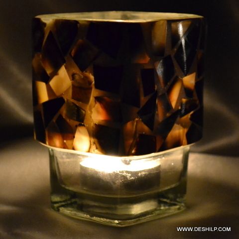 HALF SEAP GLASS DECOR CANDLE VOTIVE