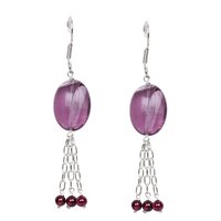 Natural Stone Flourite Semi-Precious Earrings