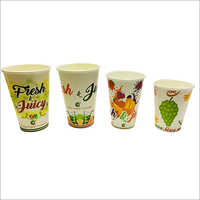 White Designer Printed Disposable Glass
