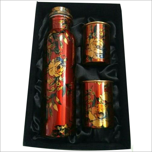 Designer Printed Copper Bottle set