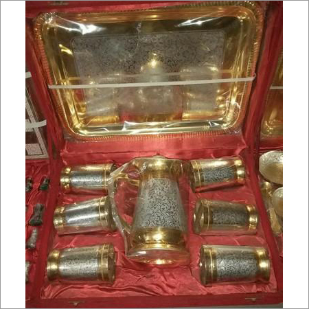 Handmade Pure Brass Drinkware Set