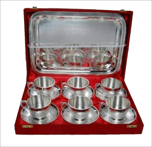 Silver Cup Saucer Set