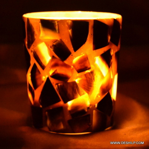 Handmade Decor Seap Glass Candle Holder