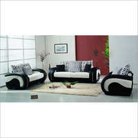 Antique Sofa Set - Leather Upholstery, 5-seat Capacity, Modern Style, Black Color | Intricate Carvings, Soft Comfort, Unique Patterns