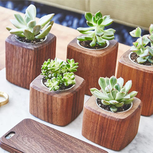 wooden flower pot