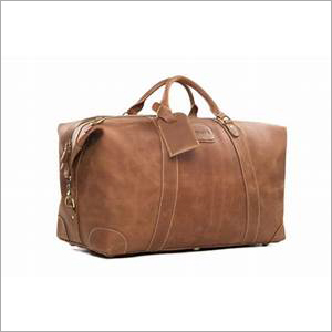 Travel Duffle Bag - Leather Material, Brown Color | Durable Handles for Effortless Carrying