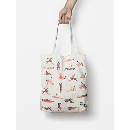 Canvas Bag - Canvas Material, 12x10 inches, White Color | 10 Kg/hr Capacity, Durable Handles for Easy Carrying