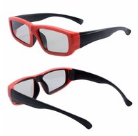 Polarized 3d Cinema Glasses - Abs Material, 15.3x4.1x0.4 Cm, Black Red Frame | Lightweight, No Batteries Required, Enhanced Clarity And Viewing Angles