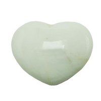 Satyamani Natural White Agate Gemstone Heart Puff
