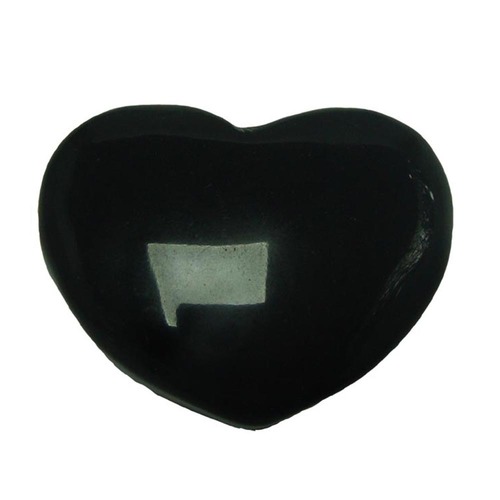 Satyamani Natural Black Obsidian Gemstone Heart Puff By SATYAMANI