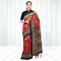 Red And Black Festive Mysore Silk Saree