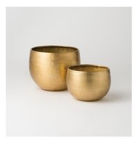 Citta Gava Planter Set Of 2 Brass Dimensions: 12a 11/19x16cmh  Centimeter (cm)