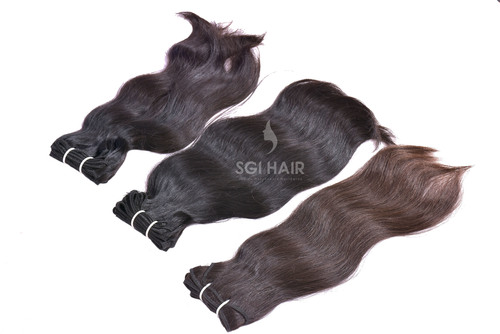 Machine Weft Straight Hair - 100% Remy Human Hair, 14-16 Inch Length | Double Wafted, Shedding-Free, Natural Color, virgin Hair for Women