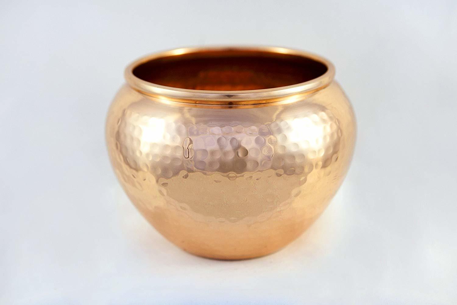 Hammered Solid Copper Small Vase Planter