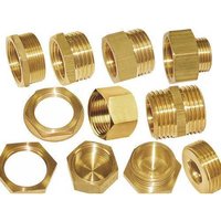 Brass Tube Fitting - Hexagonal Socket Joint, Golden Copper Coated Finish | Durable Brass Material