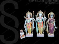 Ram Darbar Marble Statue - Premium Quality Marble, 18 Inches Tall , Exquisite Indian Religious Artistry In Hinduism Theme