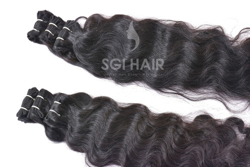 Natural Color Indian Temple Machine Weft Deep Wavy Hair