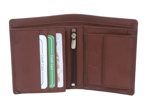 Notecase Brown Leather wallet with zip