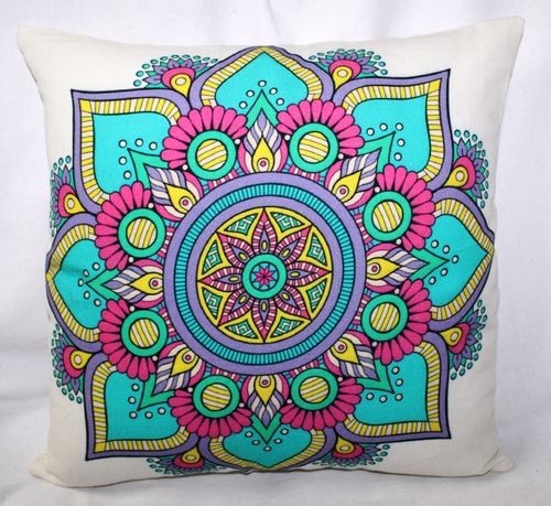 Multicolor Flower Printed Cushion Cover