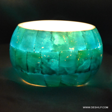 COLORFUL GLASS CANDLE HOLDER