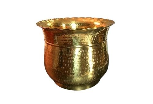 Late 20th Century Vintage Hammered Brass Planter