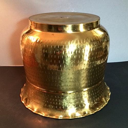 Late 20th Century Vintage Hammered Brass Planter