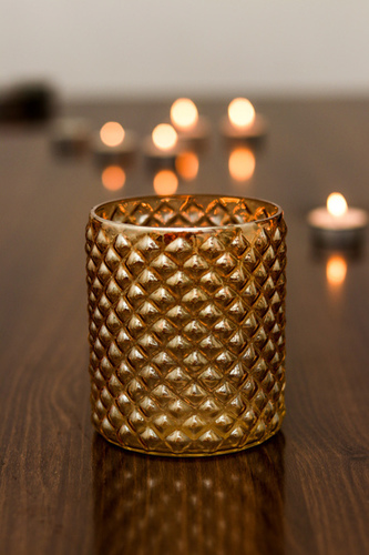 Gold pebble mercury votive