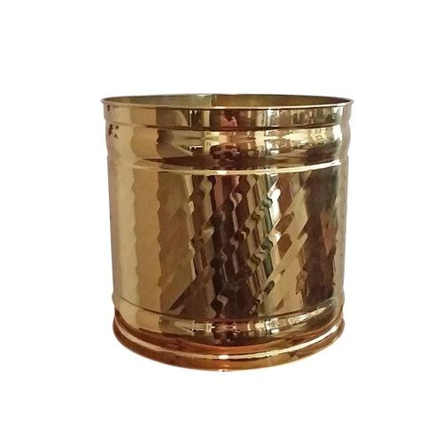 Bristol Round Swirl Brass Planter