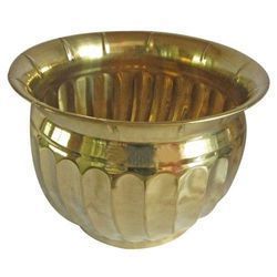 Vintage Mid Century Hammered Brass Planter Pot