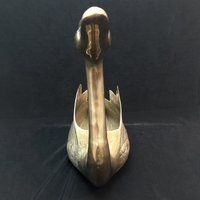 Vintage Large Brass Swan Planter