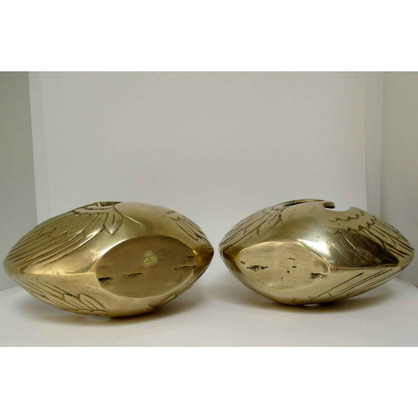 Brass Swan Planters a Pair