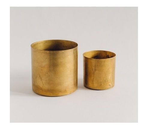 Small Raw Brass Planter