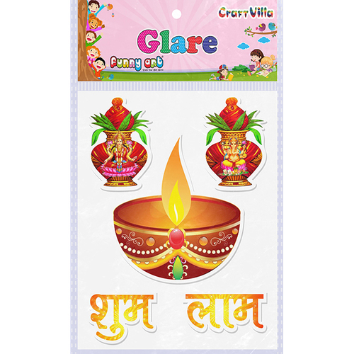 Craft Villa Glare Kalash Design Printed Sticker