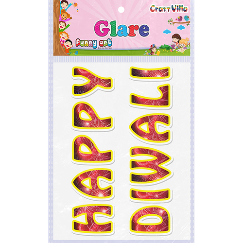 Craft Villa Glare Happy Diwali Printed Sticker