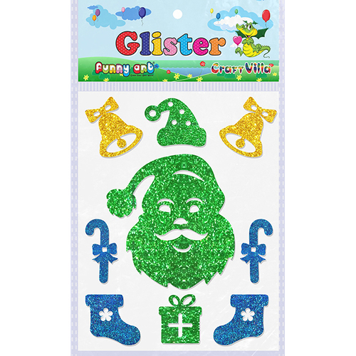 Craft Villa Glister Santa Face Glitter Sticker