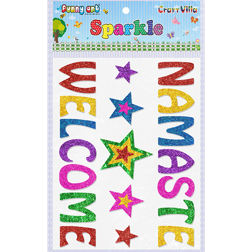 Craft Villa Sparkle Namaste Welcome Glitter Sticker